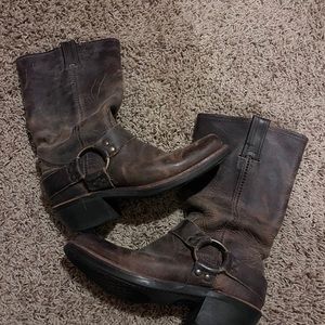 Frye Leather Square Toe Boots